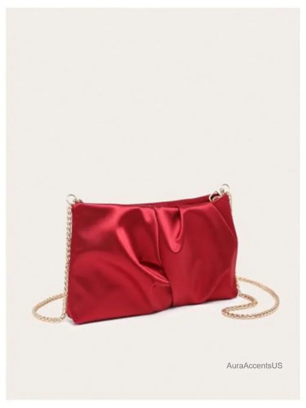 Satin Clutch Purse Formal Evening Bag Pleated Crossbody Bridesmaid Handbag